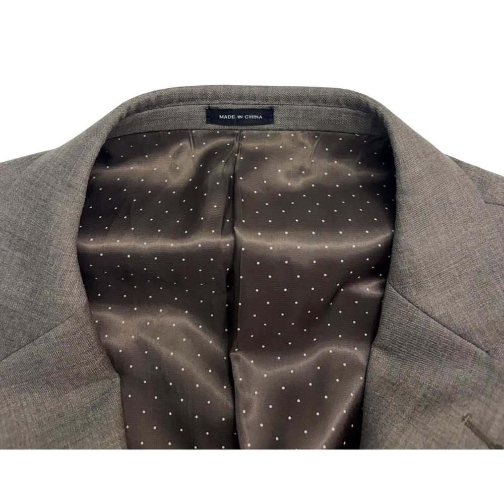 Joseph Abboud 56L 48x32 Tan Light Brown 2pc Pant Suit Wool Bespoke Flat Front - Picture 3 of 16